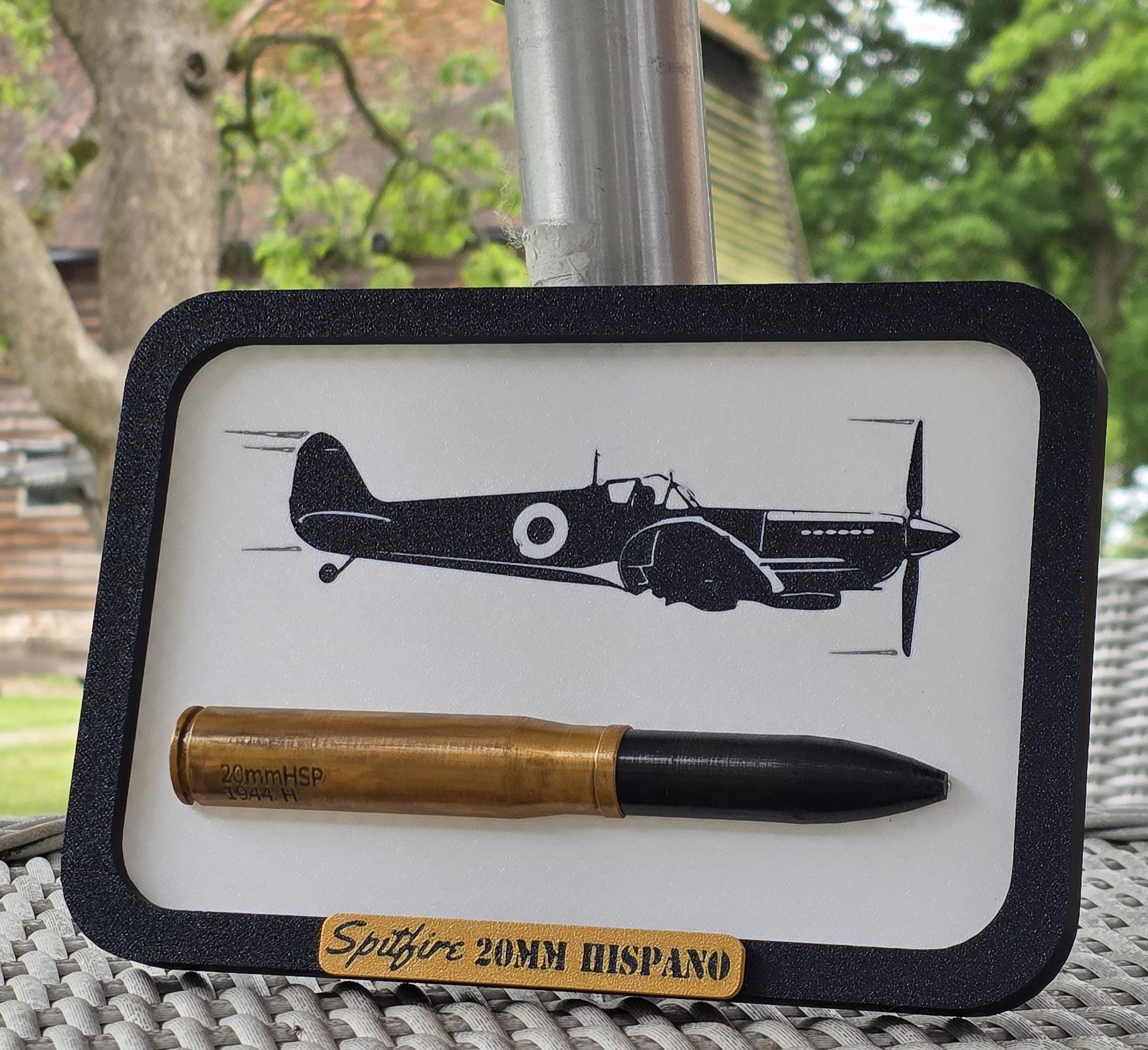 Framed Hurricane .303 Belt Round Hawker Made in UK Scale Inert 3d Printed Aircraft Gift Day WW2 RAF Ammo Model Full Aviation