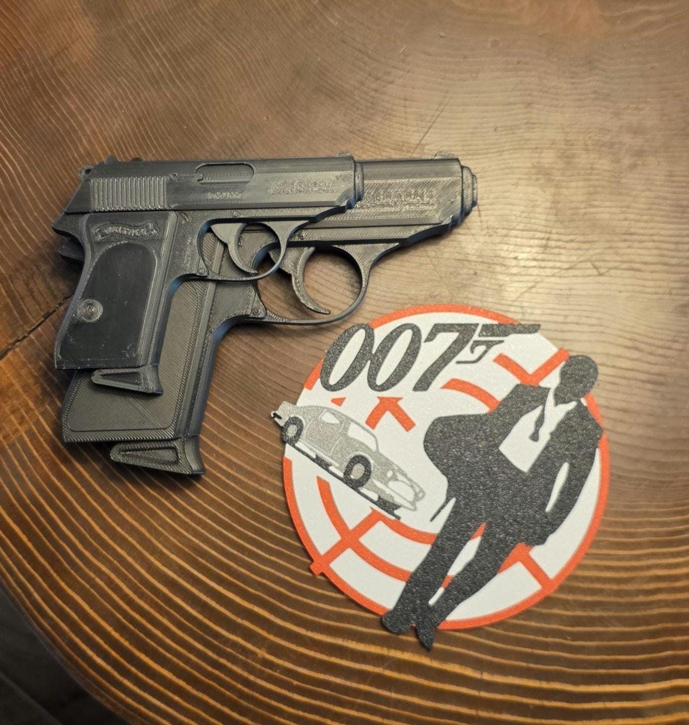 Fridge Magnet Bond 007 Walther Magnetic 3d 32ACP Barrett 50 Cal PPK Moneypenny Half Pistol Bullet 75% Scale Printed Luger P08 Model