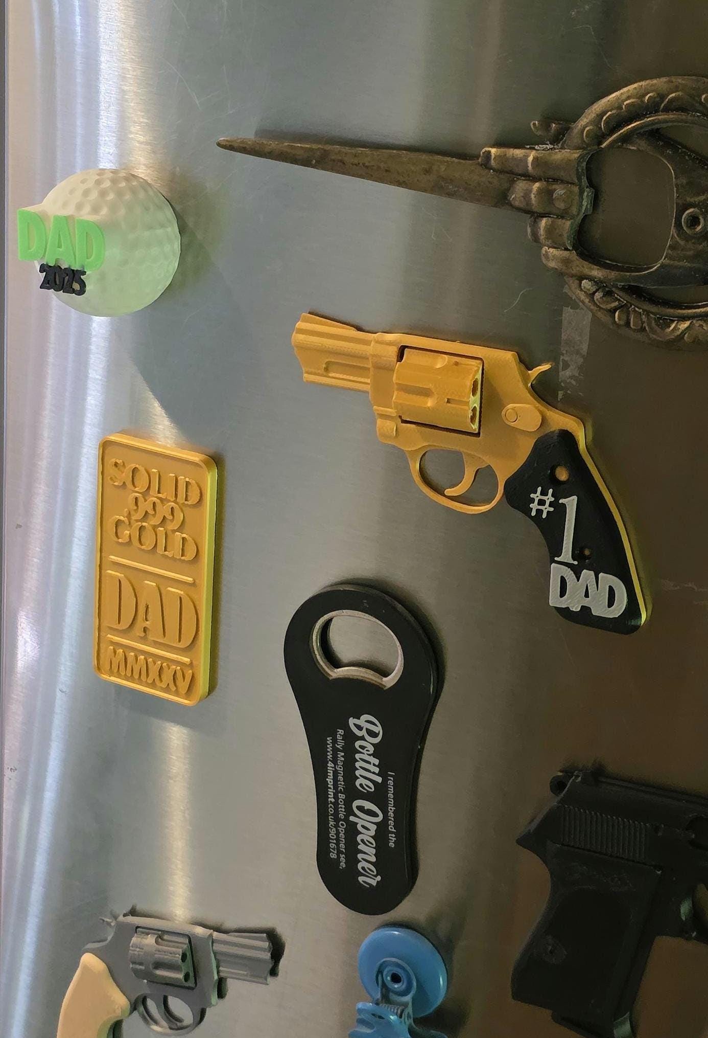 Father's Day Fridge Magnet Tool Chest Gold Bullion Fridge fishing Carp Gold Bar 1oz Pure 3d Printed No.1 Dad For Him Hobbies Father Nugget