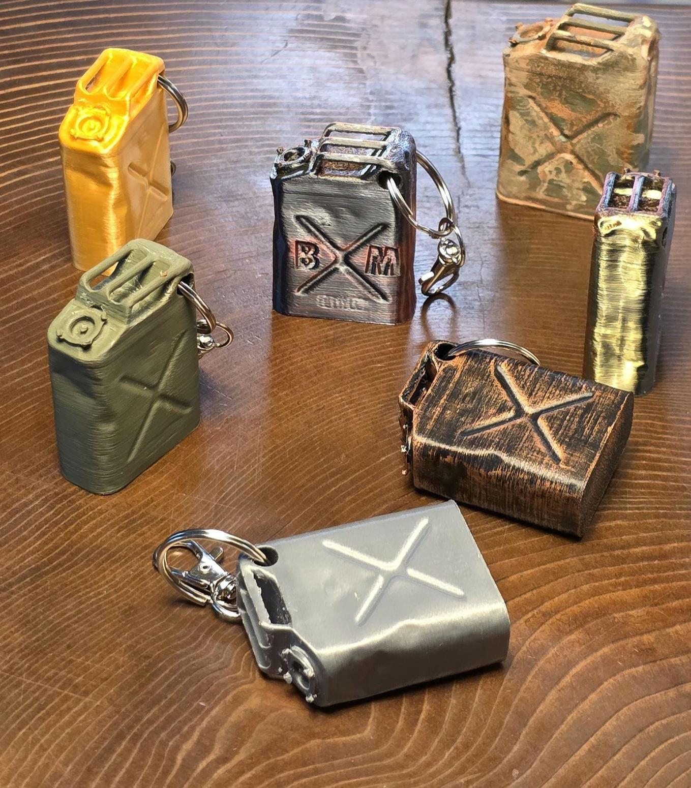 Made in UK Vintage Jerry Can Boat Float Old Keyring 3d Printed Fuel Can Petrol Diesel WW2 Army Scale Model Mini Marine Floatie