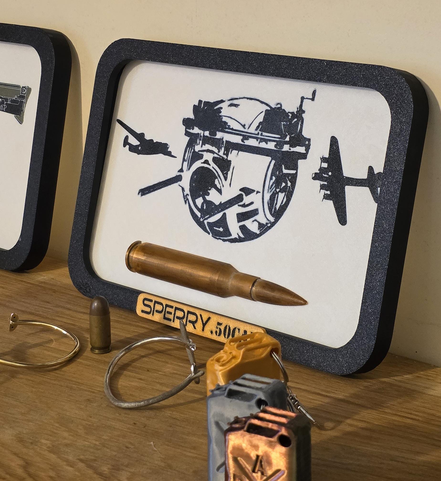 Framed BF109 20mm MG151 Round Messerschmitt made in UK Scale Inert 3d Printed Aircraft Gift Day WW2 RAF Ammo Model Full Aviation Me109