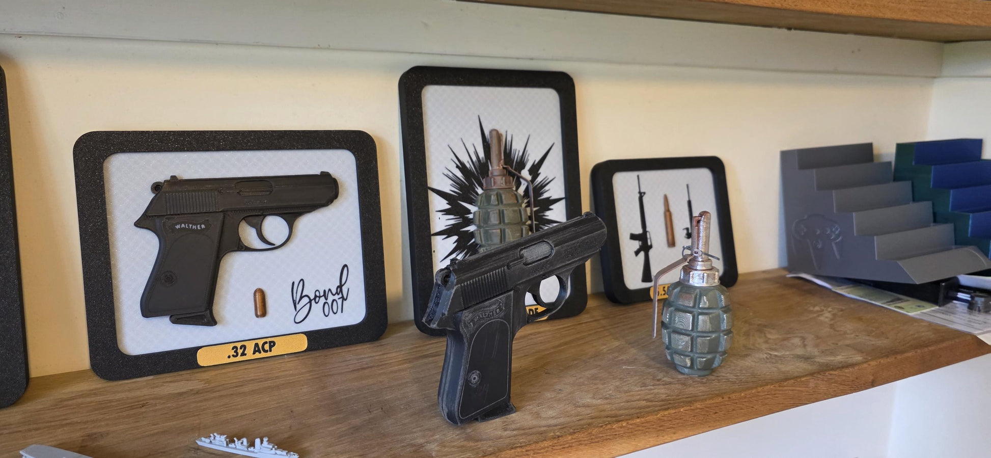 Wall Art 50 Cal BMG Hangar Collectable Half Bullet Scale Size Brass Printed Detailed Barrett Sniper Round Made UK Cosplay