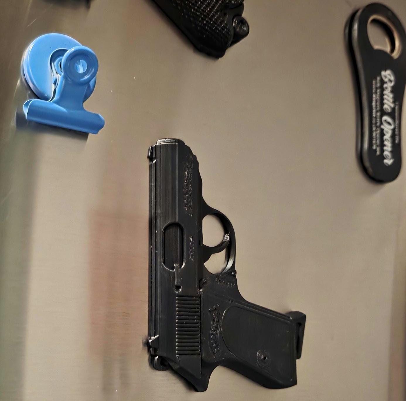 Fridge Magnet Bond 007 Walther Magnetic 3d 32ACP Barrett 50 Cal PPK Moneypenny Half Pistol Bullet 75% Scale Printed Luger P08 Model