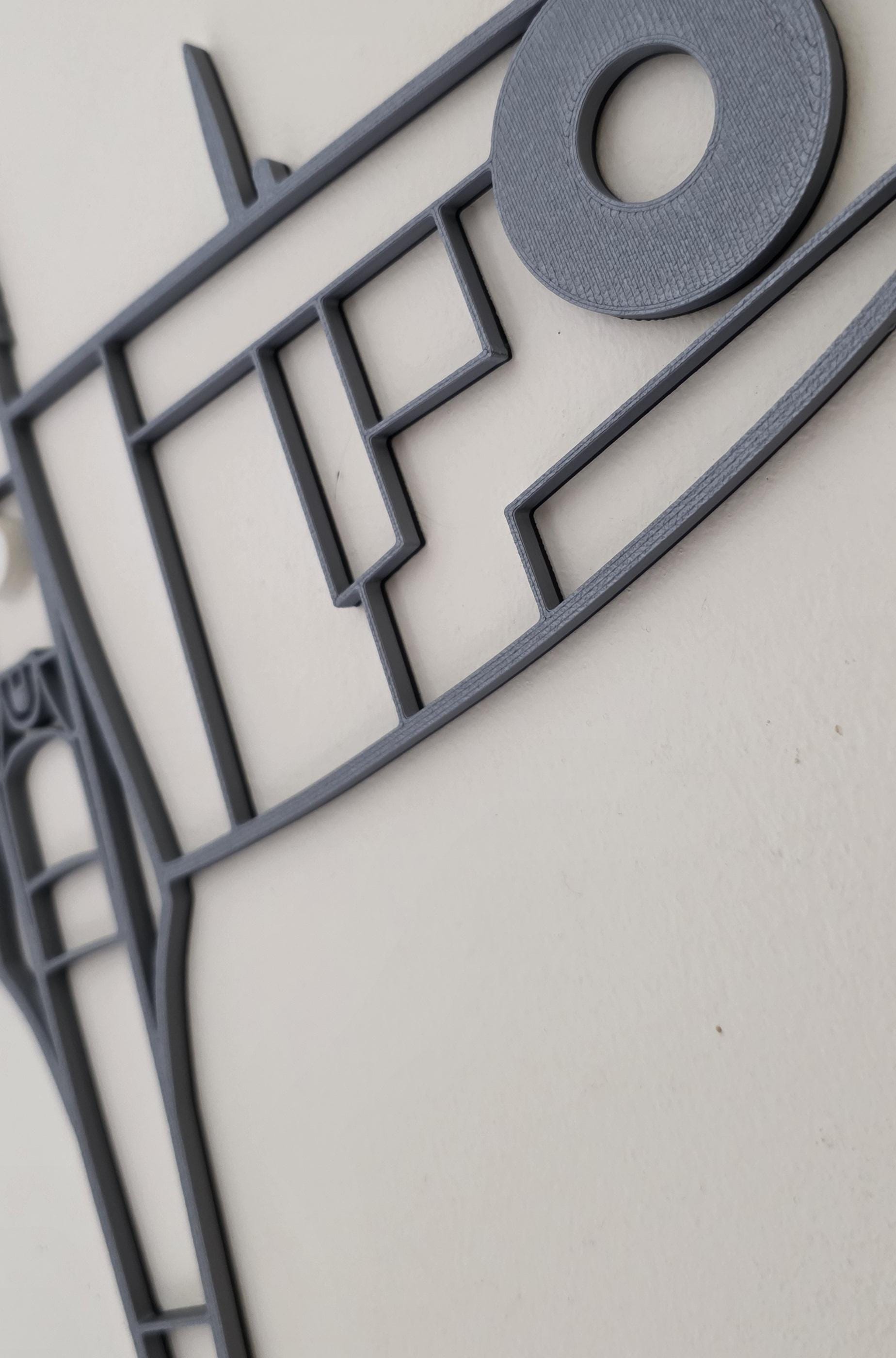 Recycled Supermarine Spitfire Large Wall Art Plastic 3d Print Large Vector Dual Colour WW2 Decor