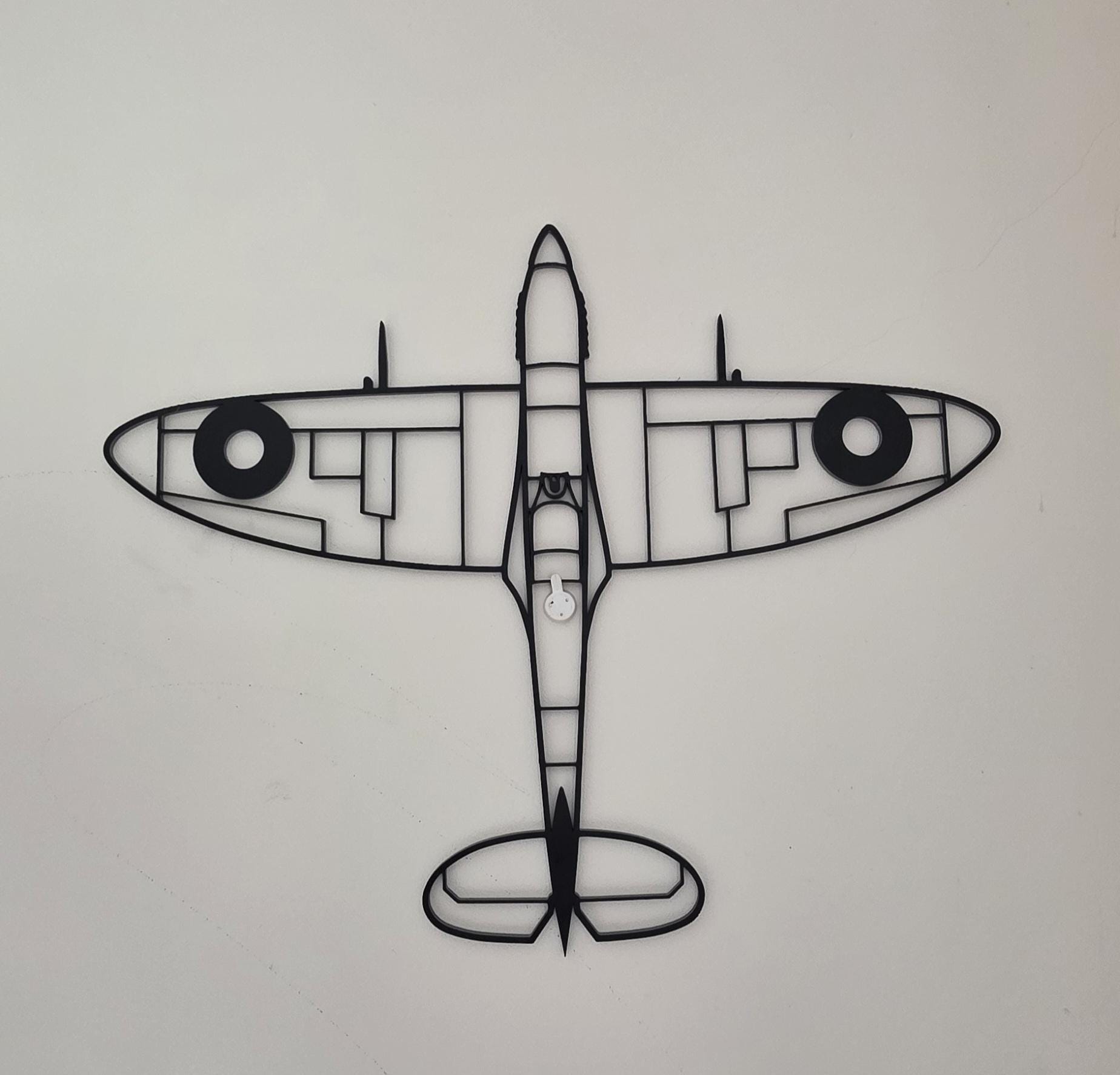 Recycled Supermarine Spitfire Large Wall Art Plastic 3d Print Large Vector Dual Colour WW2 Decor