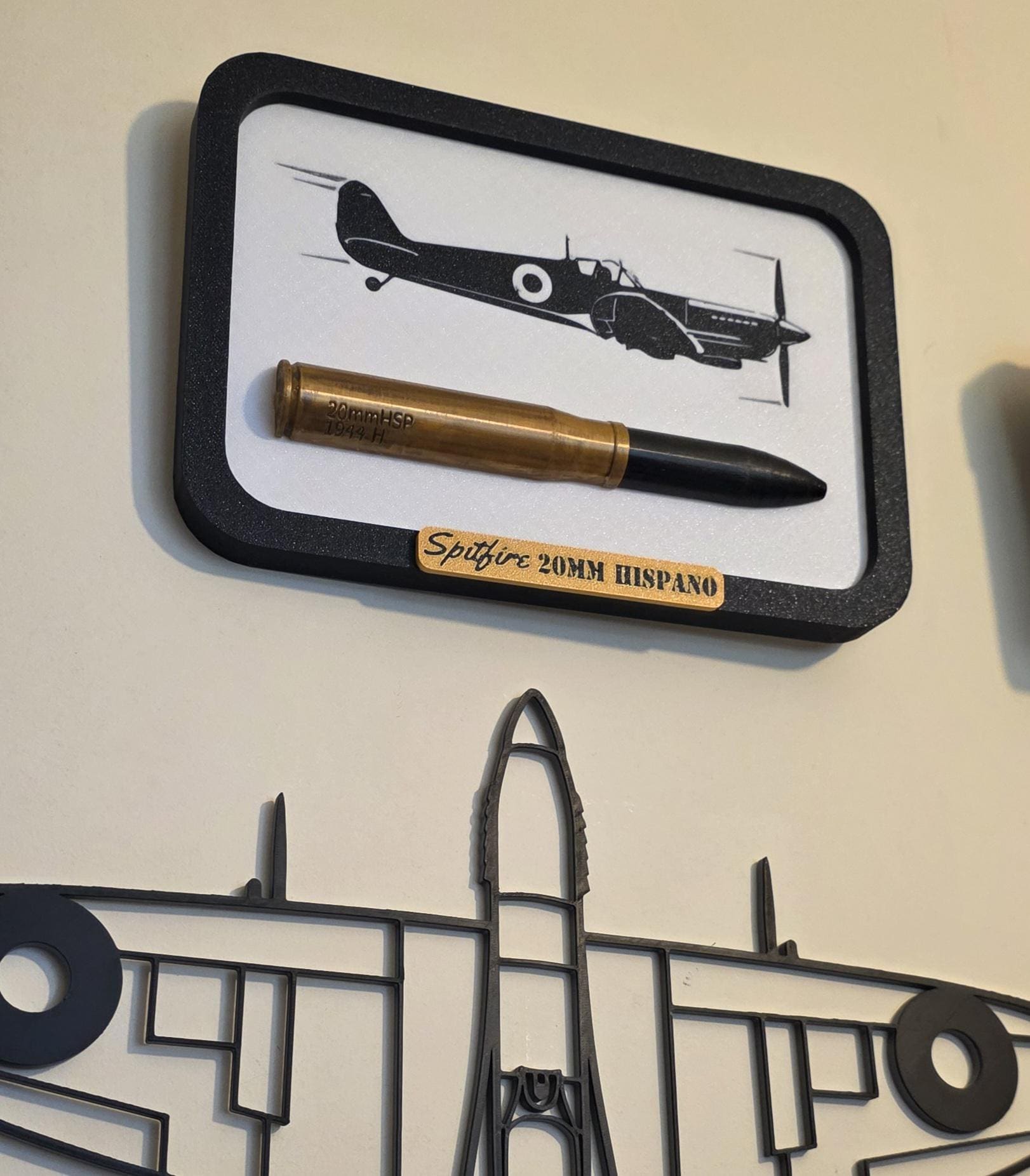 Framed B-17 Flying Fortress Sperry Ball Turret .50 Cal BMG Round B24 Belly Inert 3d Printed Aircraft Gift WW2 RAF Ammo Model Aviation 50