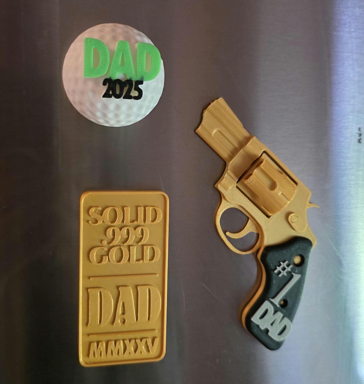 Father's Day Gold Bullion Fridge Tool Chest Magnet Fishing Carp Gold Bar 1oz Pure 3d Printed No.1 Dad For Him Hobbies Father Nugget