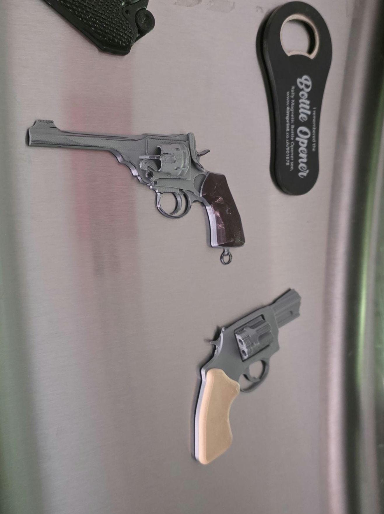 Fridge Magnet Bond 007 Walther Magnetic 3d 32ACP Barrett 50 Cal PPK Moneypenny Half Pistol Bullet 75% Scale Printed Luger P08 Model