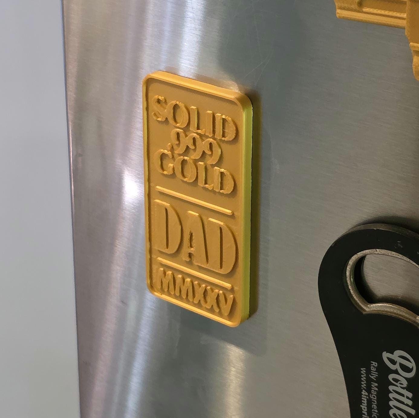 Father's Day Fridge Magnet Tool Chest Gold Bullion Fridge fishing Carp Gold Bar 1oz Pure 3d Printed No.1 Dad For Him Hobbies Father Nugget