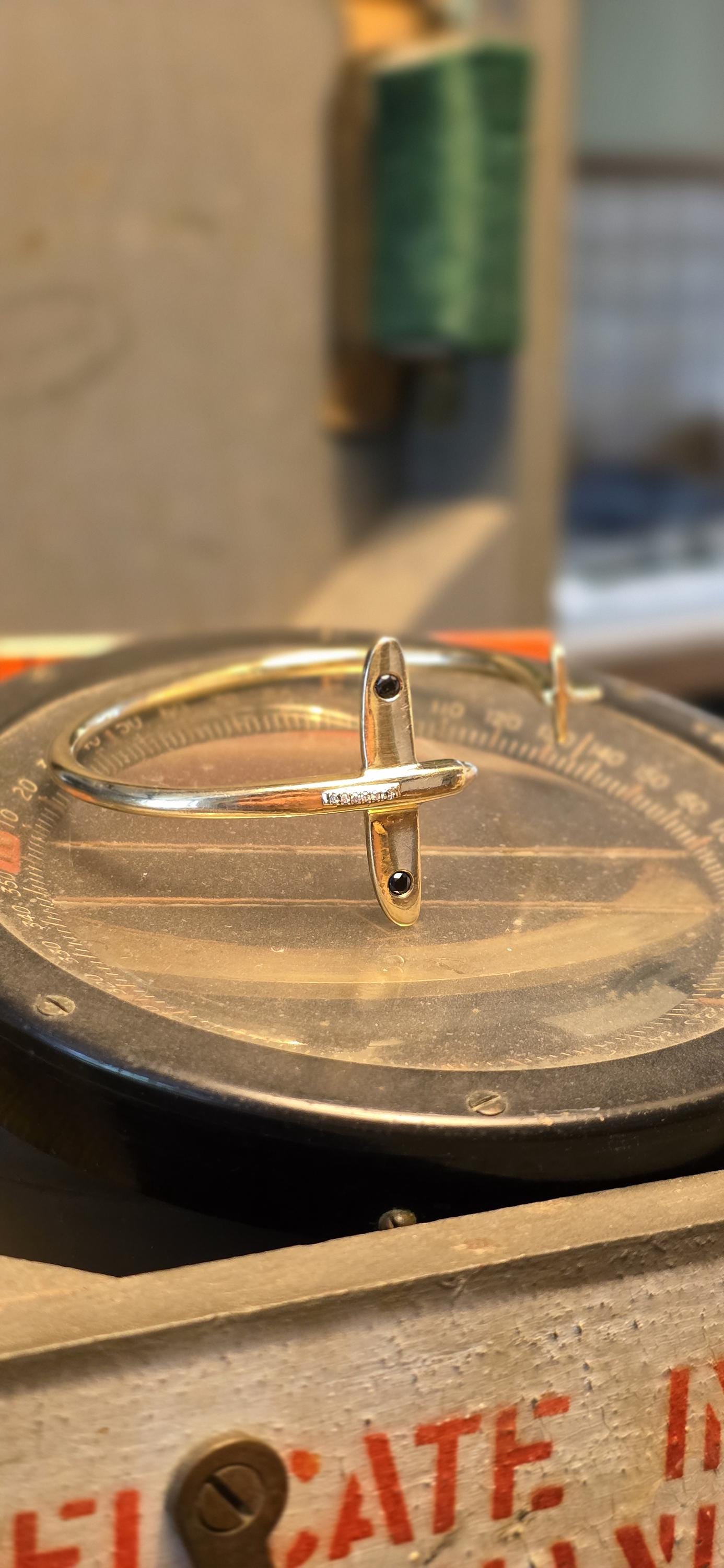 5gram Gold .999 Bar & Handmade Bangle D-Day Battle of Britain Spitfire Commemorative Solid 24k Gold Bullion Bracelet VE Day Ingot WW2