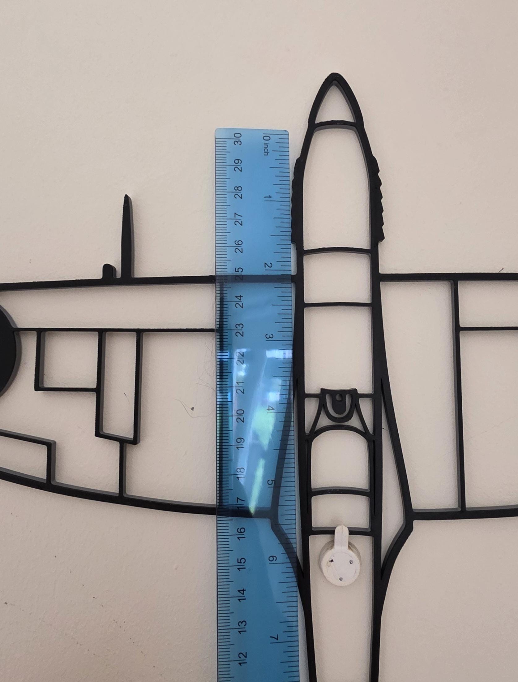 Recycled Supermarine Spitfire Large Wall Art Plastic 3d Print Large Vector Dual Colour WW2 Decor