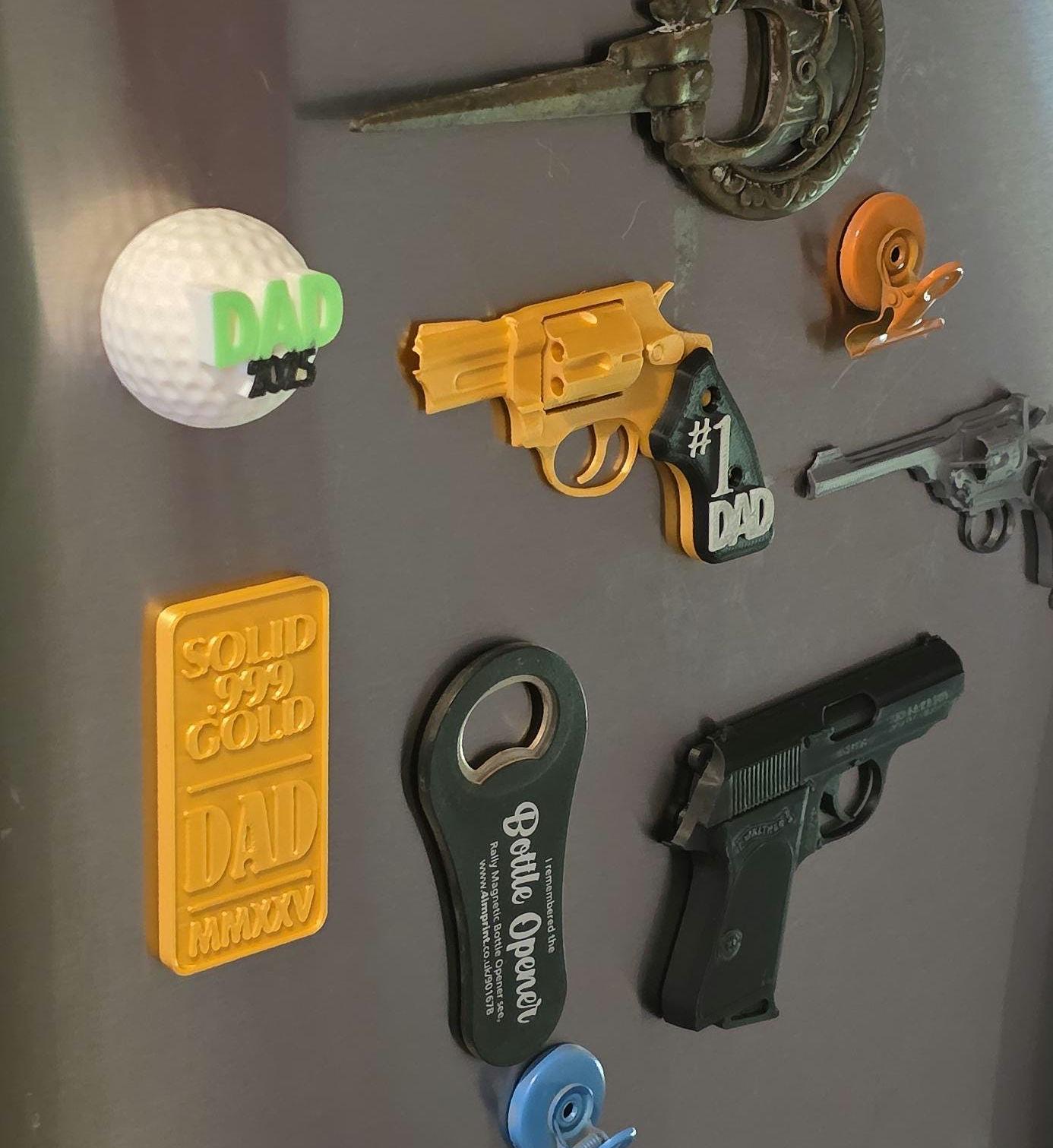 Father's Day Fridge Magnet Tool Chest Gold Bullion Fridge fishing Carp Gold Bar 1oz Pure 3d Printed No.1 Dad For Him Hobbies Father Nugget