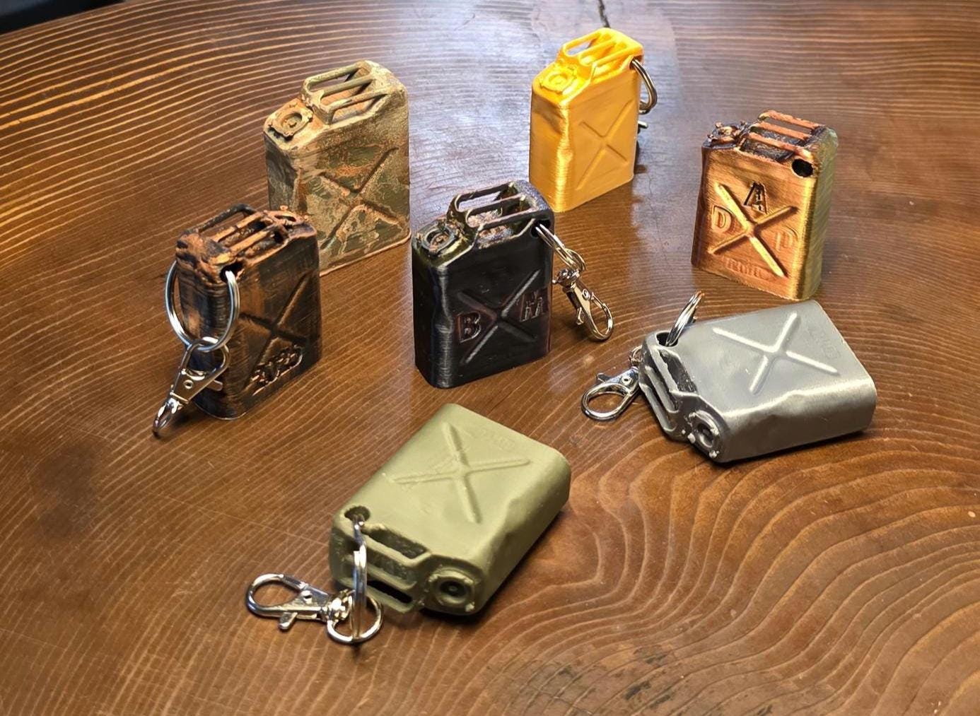Made in UK Vintage Jerry Can Boat Float Old Keyring 3d Printed Fuel Can Petrol Diesel WW2 Army Scale Model Mini Marine Floatie