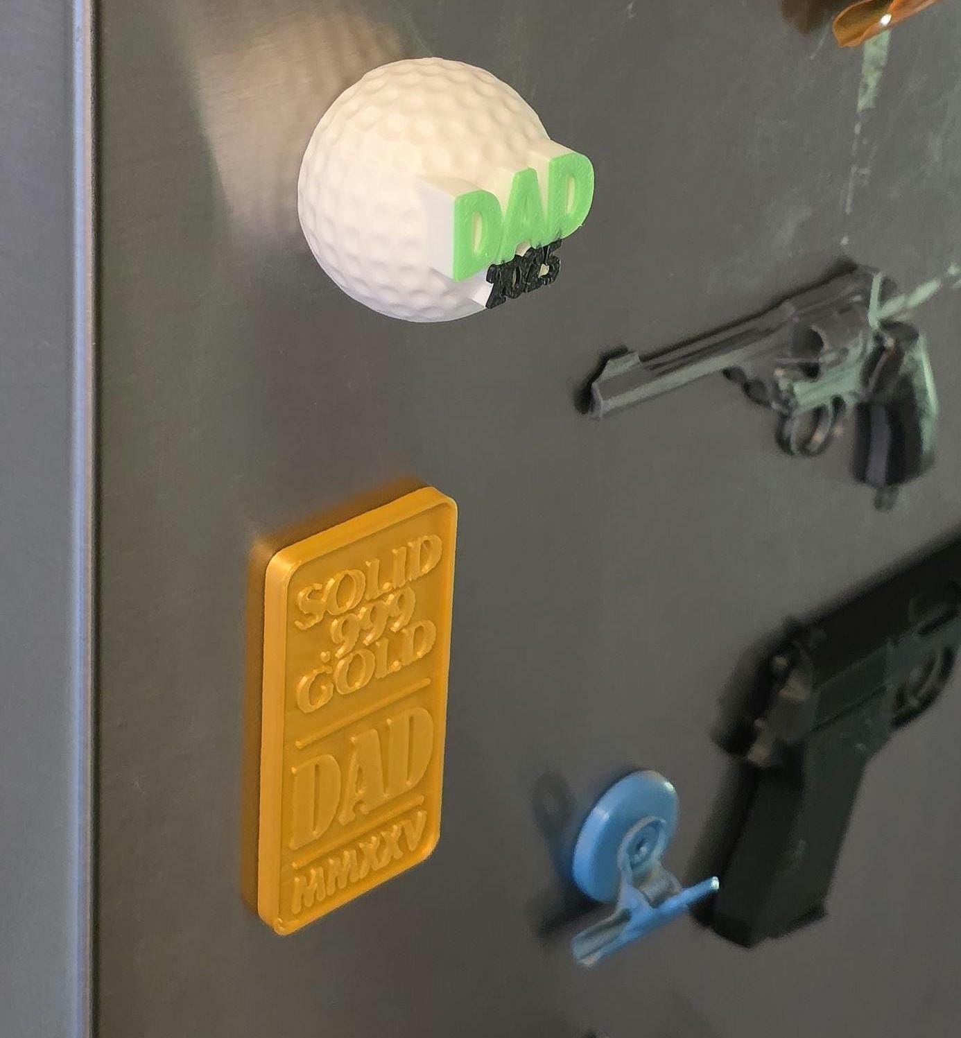 Father's Day Fridge Magnet Tool Chest Gold Bullion Fridge fishing Carp Gold Bar 1oz Pure 3d Printed No.1 Dad For Him Hobbies Father Nugget