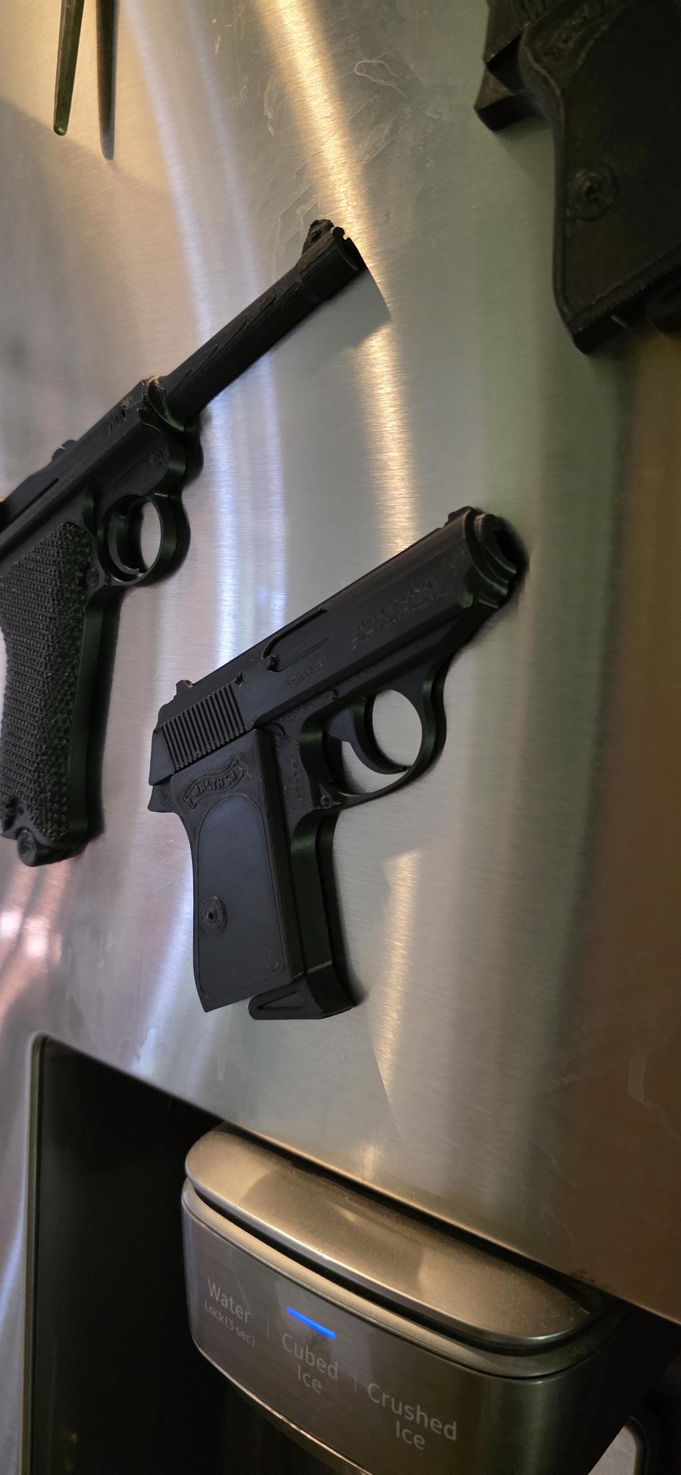 Fridge Magnet Bond 007 Walther Magnetic 3d 32ACP Barrett 50 Cal PPK Moneypenny Half Pistol Bullet 75% Scale Printed Luger P08 Model