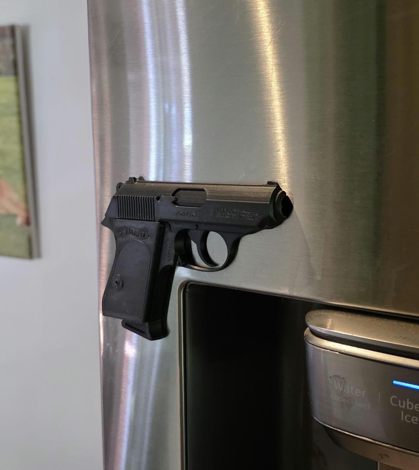Fridge Magnet Bond 007 Walther Magnetic 3d 32ACP Barrett 50 Cal PPK Moneypenny Half Pistol Bullet 75% Scale Printed Luger P08 Model