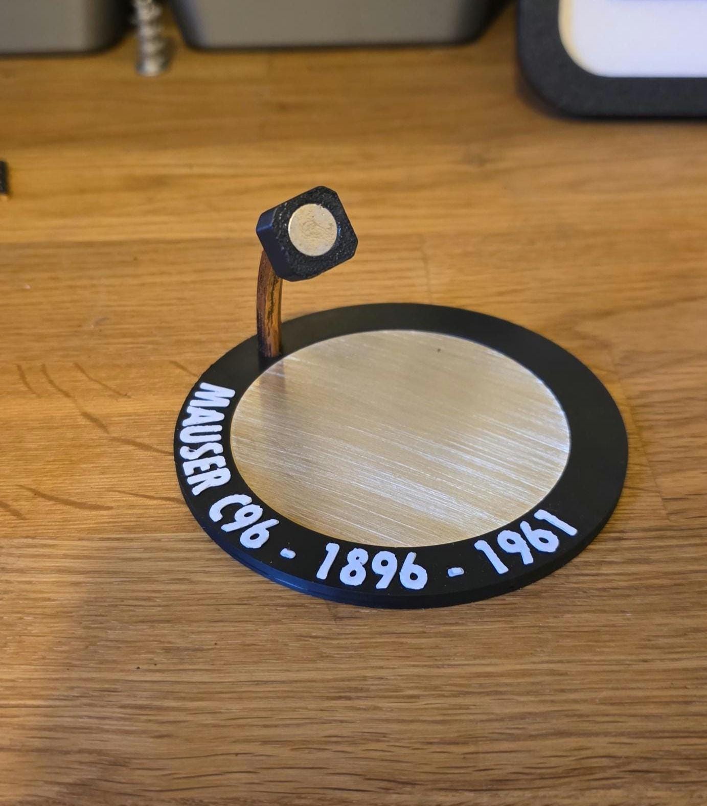 Mauser C96 Scale Model Desk Ornament Collectable 3d Printed Antique Brass Base Pistol High Detail