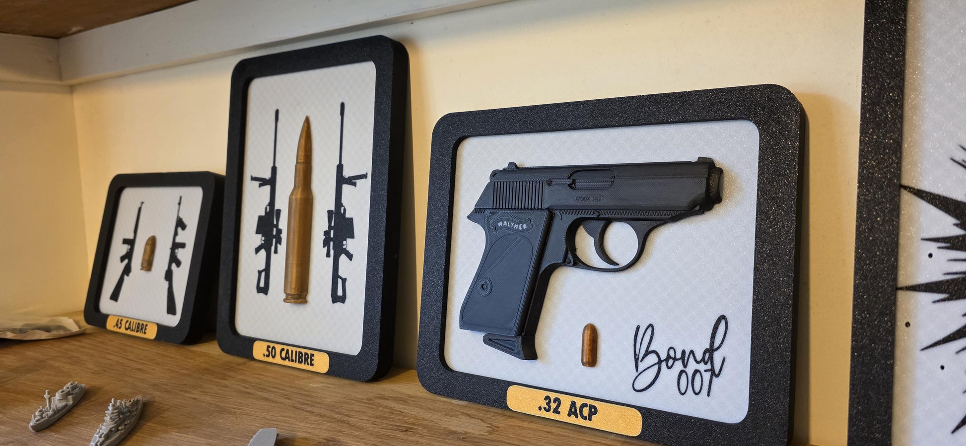 Wall Art 50 Cal BMG Hangar Collectable Half Bullet Scale Size Brass Printed Detailed Barrett Sniper Round Made UK Cosplay