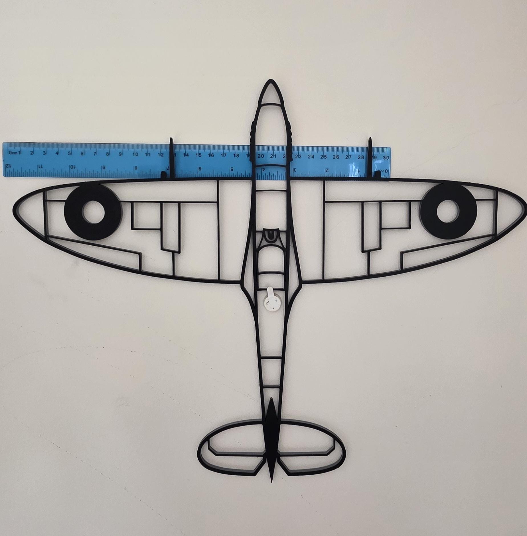 Recycled Supermarine Spitfire Large Wall Art Plastic 3d Print Large Vector Dual Colour WW2 Decor