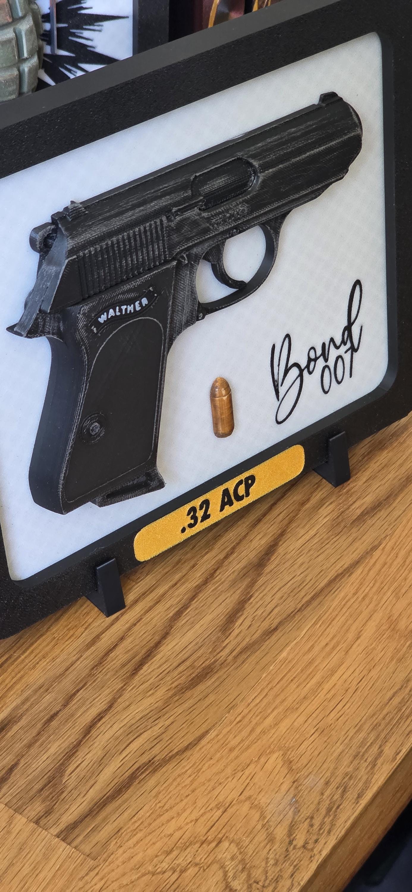 Wall Art 50 Cal BMG Hangar Collectable Half Bullet Scale Size Brass Printed Detailed Barrett Sniper Round Made UK Cosplay