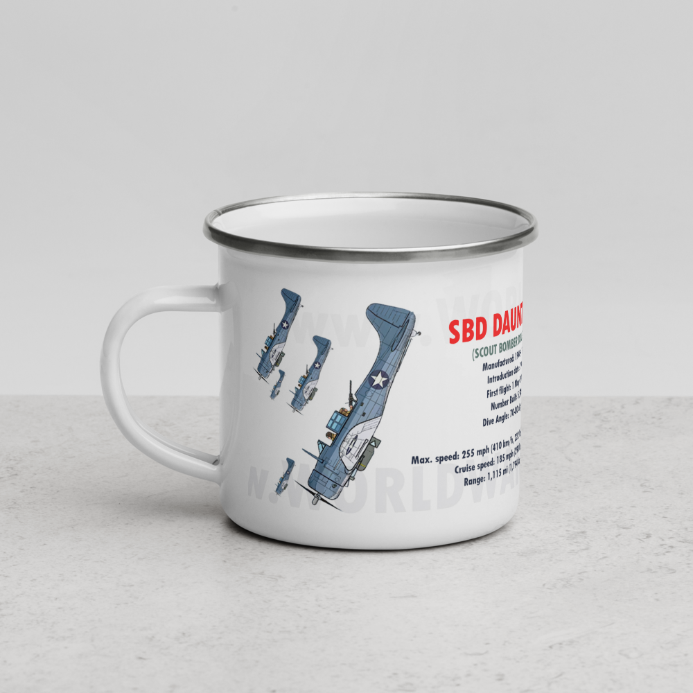 SBD Dauntless WW2 US Navy Dive Bomber Ceramic Mug Camping Outdoor Strong
