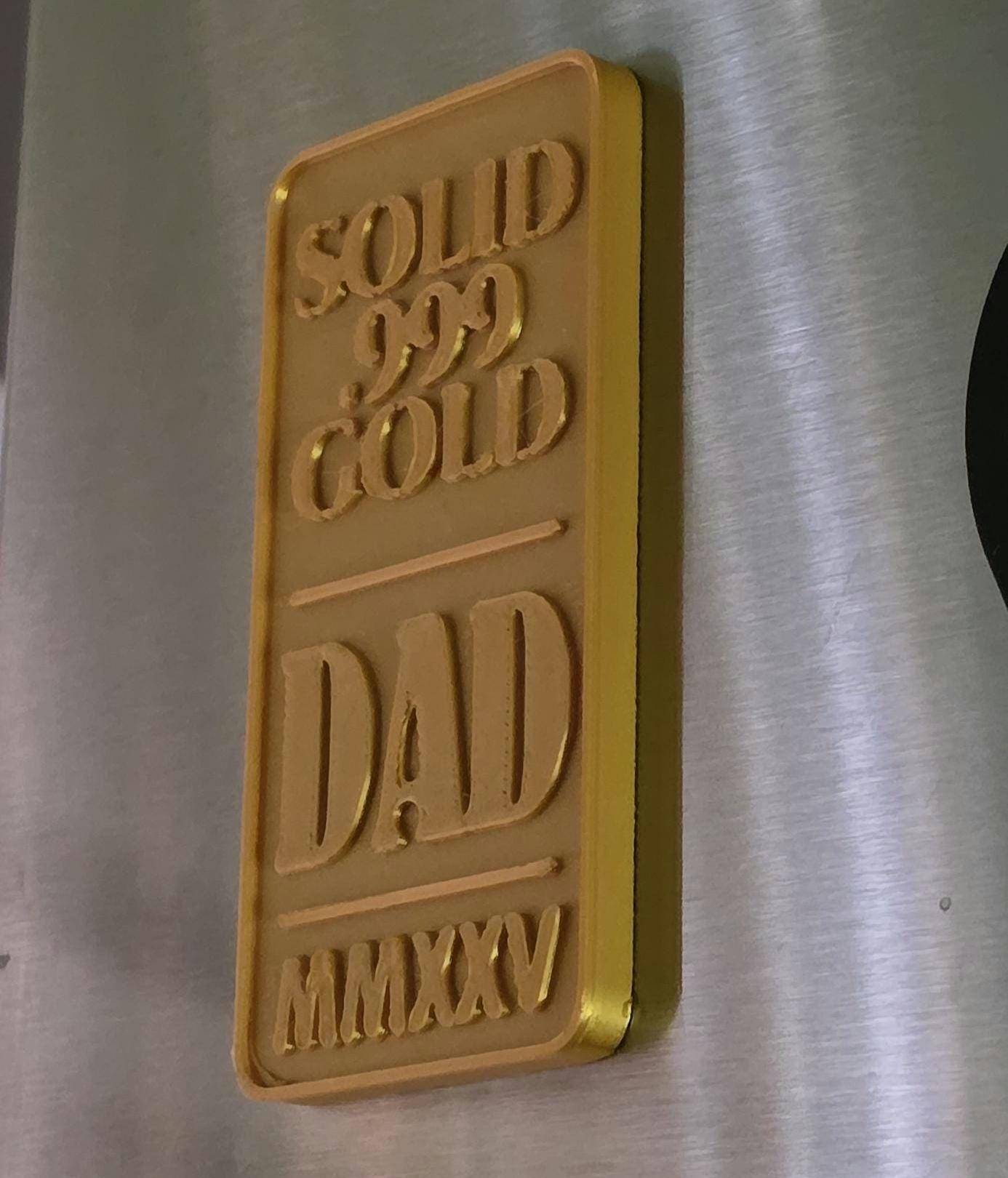 Father's Day Gold Bullion Fridge Tool Chest Magnet Fishing Carp Gold Bar 1oz Pure 3d Printed No.1 Dad For Him Hobbies Father Nugget