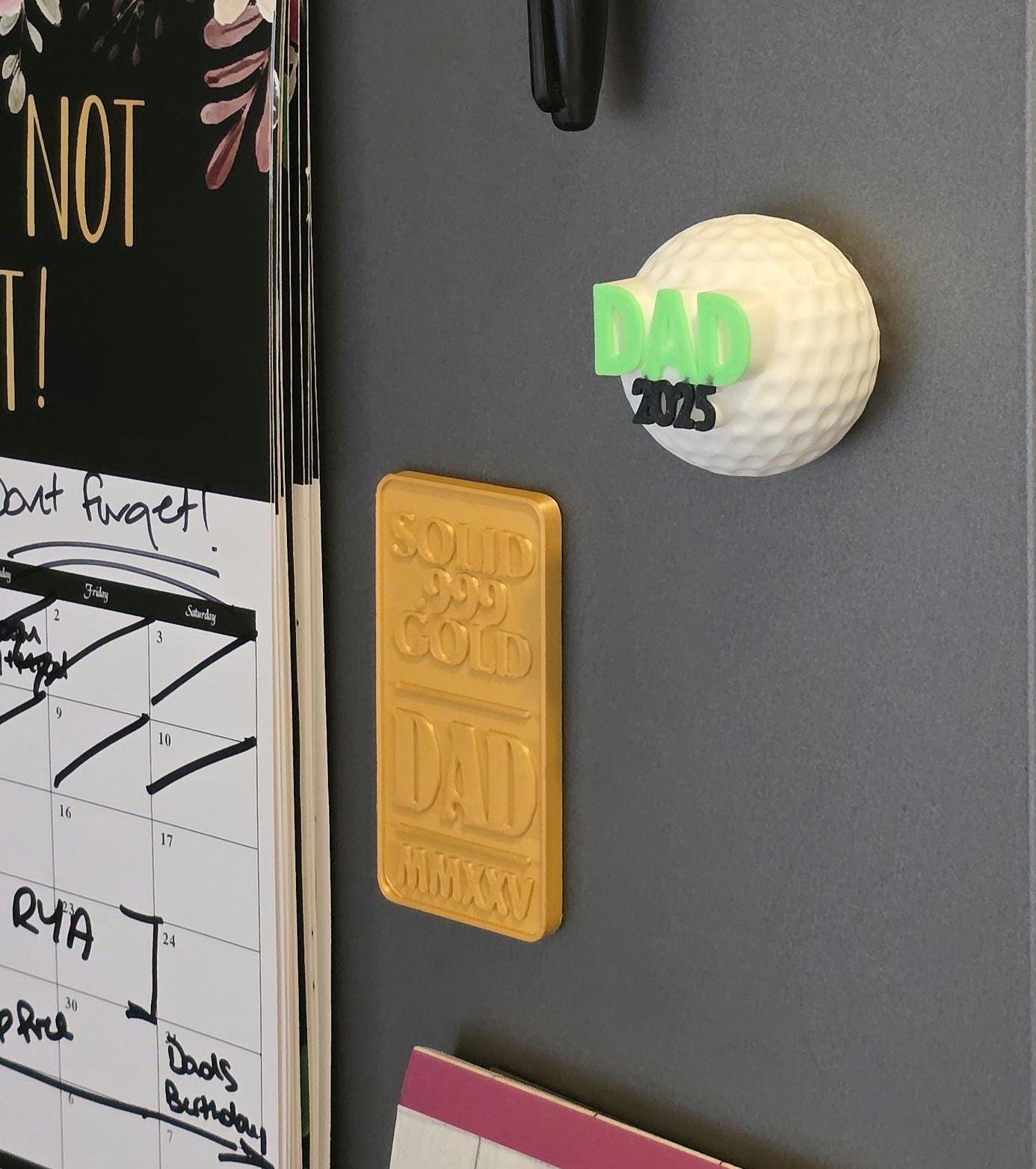 Father's Day Fridge Magnet Tool Chest Gold Bullion Fridge fishing Carp Gold Bar 1oz Pure 3d Printed No.1 Dad For Him Hobbies Father Nugget